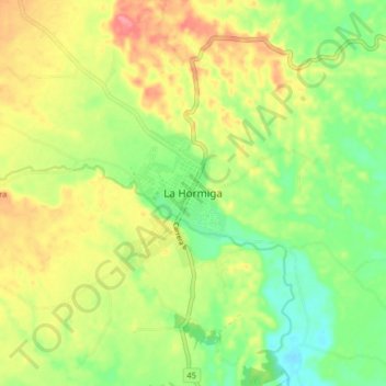 La Hormiga地形图、海拔、地势