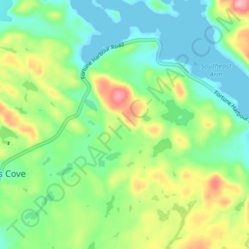 Fortune Harbour地形图、海拔、地势