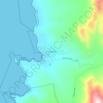 Chungungo地形图、海拔、地势