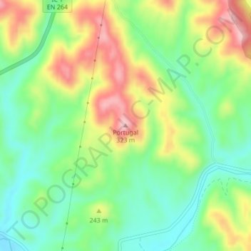 Portugal地形图、海拔、地势