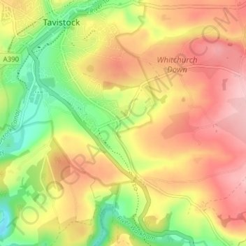 Whitchurch地形图、海拔、地势