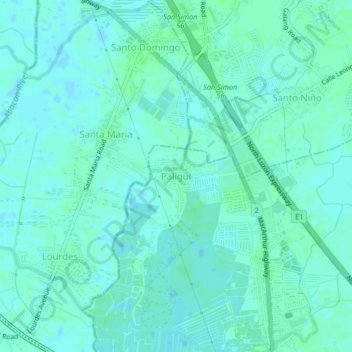 Paligui地形图、海拔、地势