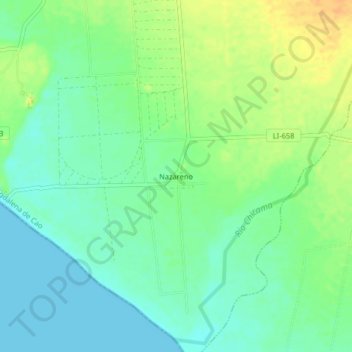 Nazareno地形图、海拔、地势
