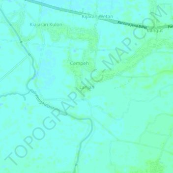 Lanjan地形图、海拔、地势