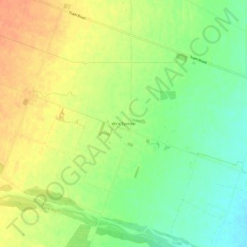 West Eyreton地形图、海拔、地势