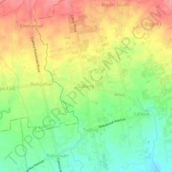 Sabang地形图、海拔、地势