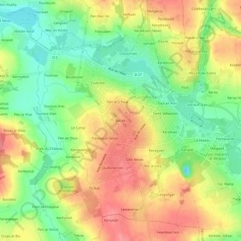 Bel Air地形图、海拔、地势