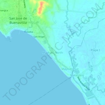 Maybato North地形图、海拔、地势