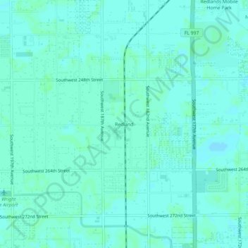 Redland地形图、海拔、地势