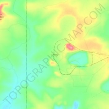 Dabney地形图、海拔、地势