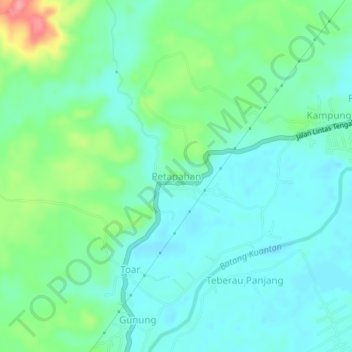 Petapahan地形图、海拔、地势