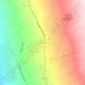 Kealakekua地形图、海拔、地势