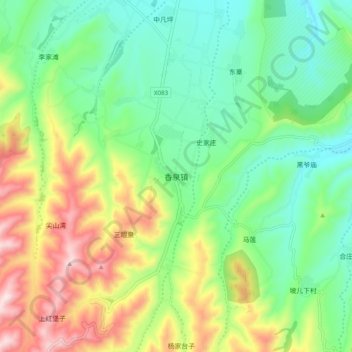 香泉镇地形图、海拔、地势