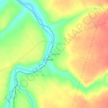 Eendekuil地形图、海拔、地势