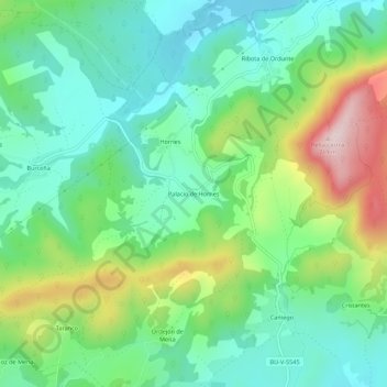 Palacio de Hornes地形图、海拔、地势