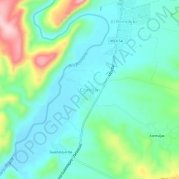 Contitlán地形图、海拔、地势