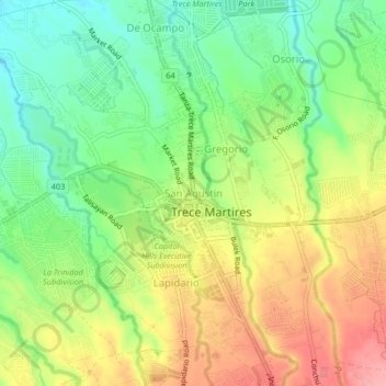 San Agustin地形图、海拔、地势