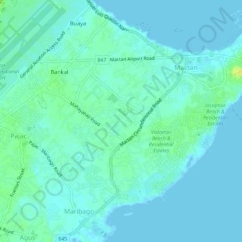 Mactan地形图、海拔、地势