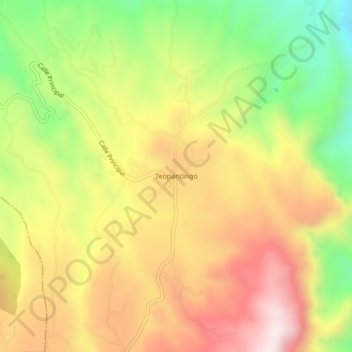 Teopancingo地形图、海拔、地势