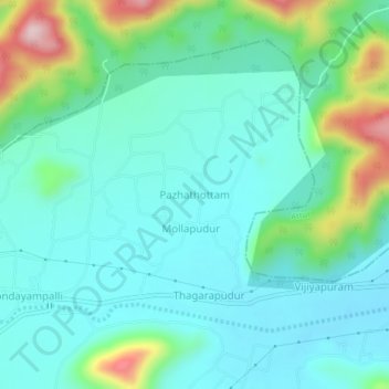 Pazhathottam地形图、海拔、地势
