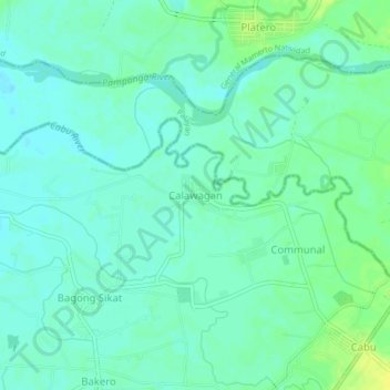 Calawagan地形图、海拔、地势