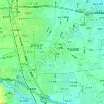 黄溪村地形图、海拔、地势