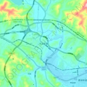 东瓜镇地形图、海拔、地势