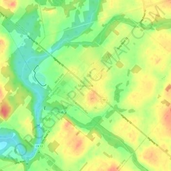 Markdale地形图、海拔、地势