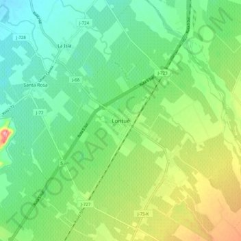 Lontué地形图、海拔、地势