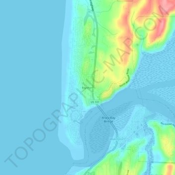 Bayshore地形图、海拔、地势