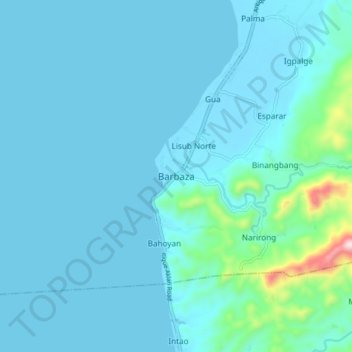 Barbaza地形图、海拔、地势