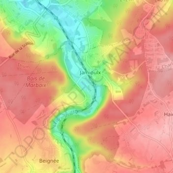 La Platinerie地形图、海拔、地势