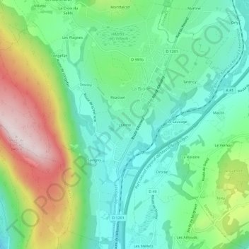 L'Orme地形图、海拔、地势