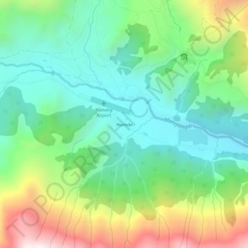 Humde地形图、海拔、地势