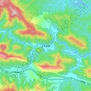 高家堰镇地形图、海拔、地势