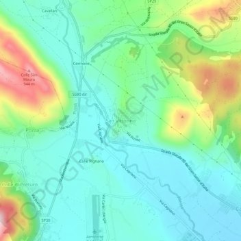 San Vittorino地形图、海拔、地势