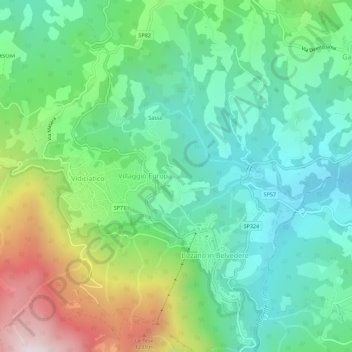 Pozzo地形图、海拔、地势