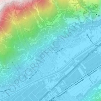 Châtaignier地形图、海拔、地势