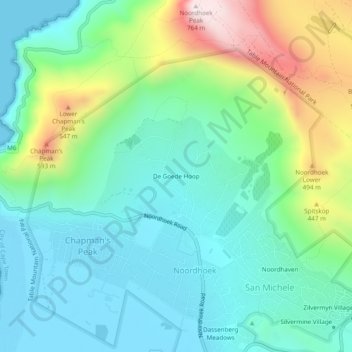 De Goede Hoop地形图、海拔、地势