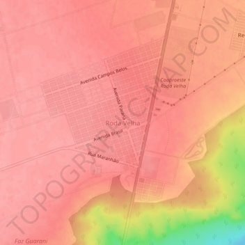Roda Velha地形图、海拔、地势