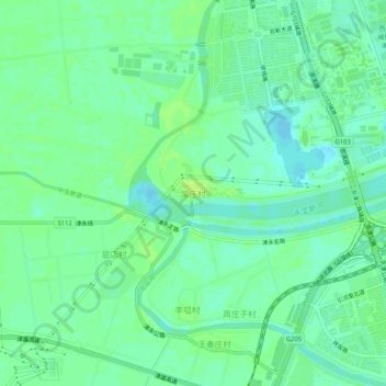 常庄村地形图、海拔、地势