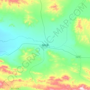 改则县地形图、海拔、地势