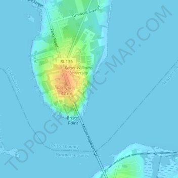 Ferry Cliff地形图、海拔、地势