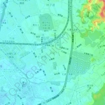 仁武地形图、海拔、地势