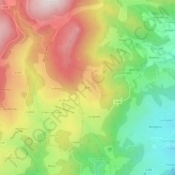 Buet地形图、海拔、地势