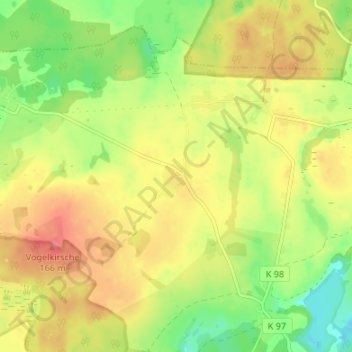 Wendorf地形图、海拔、地势