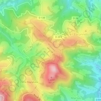 L'Aubruchou地形图、海拔、地势
