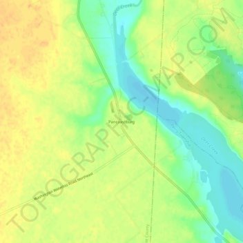 Pancoastburg地形图、海拔、地势