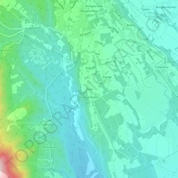 Borla地形图、海拔、地势