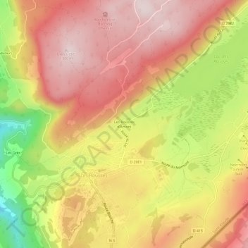 Les Rousses d'Amont地形图、海拔、地势